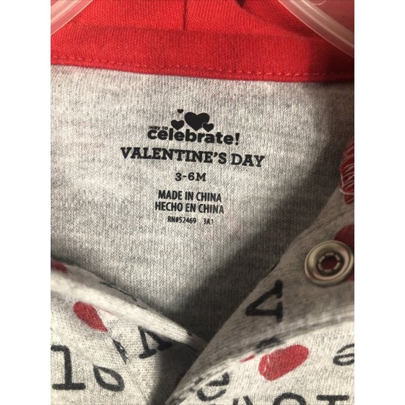 Valentine’s Day Baby 3 To 6 Months One Piece Outfit Celebrate - Picture 6 of 11